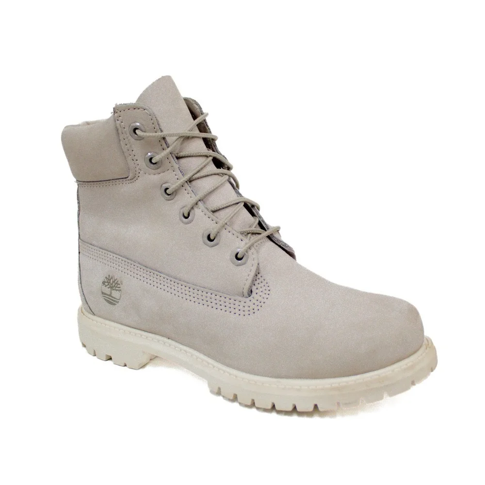 Women's Timberland Size 7.5 Gray 6 Inch Premium Leather Boots GUC - Picture 1 of 15